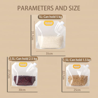 Multigrain Storage Plastic Bags | 1.5L Capacity | Pack of 3