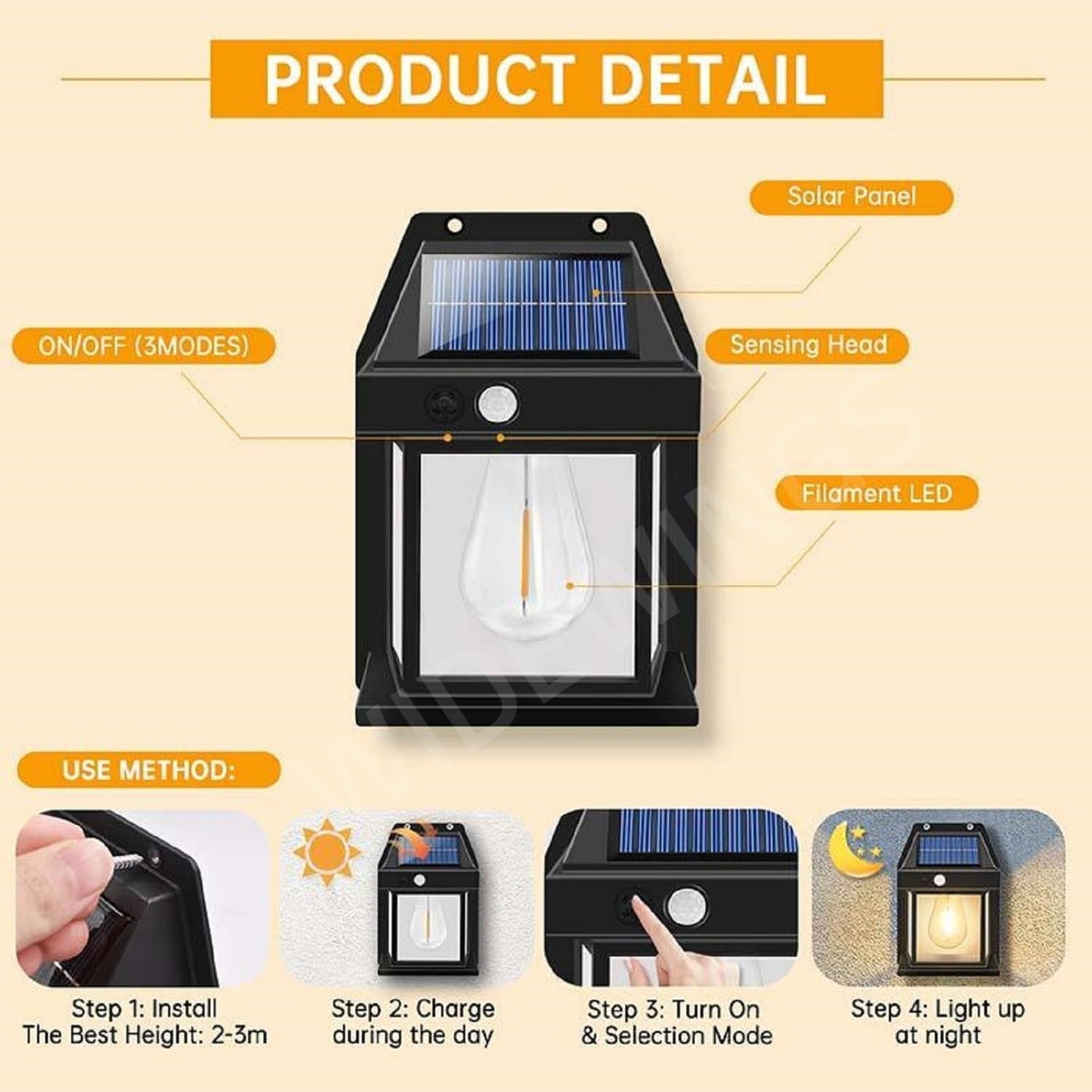 Solar Wall Bulb Light