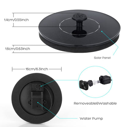 Solar Powered Bird Bath Fountain