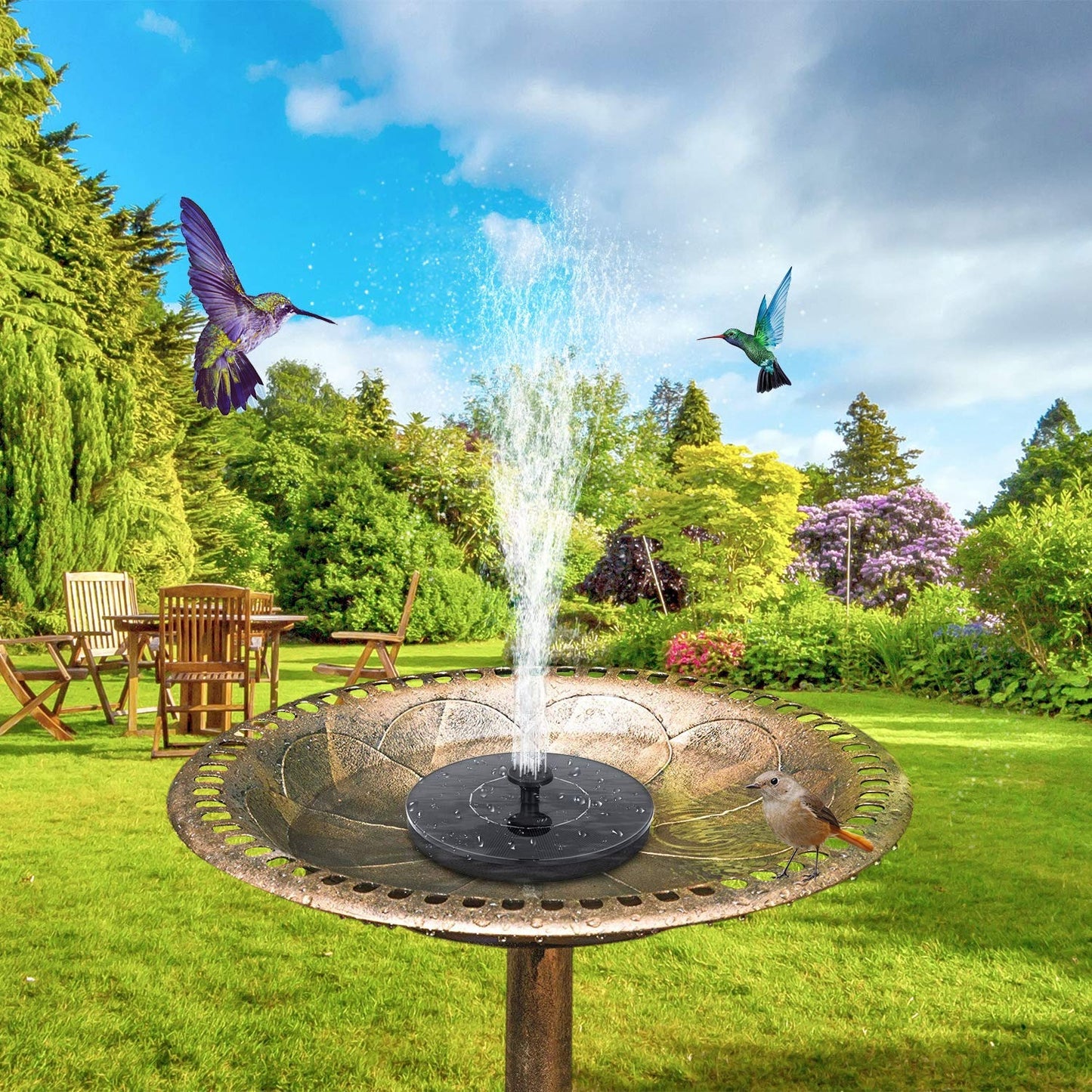 Solar Powered Bird Bath Fountain