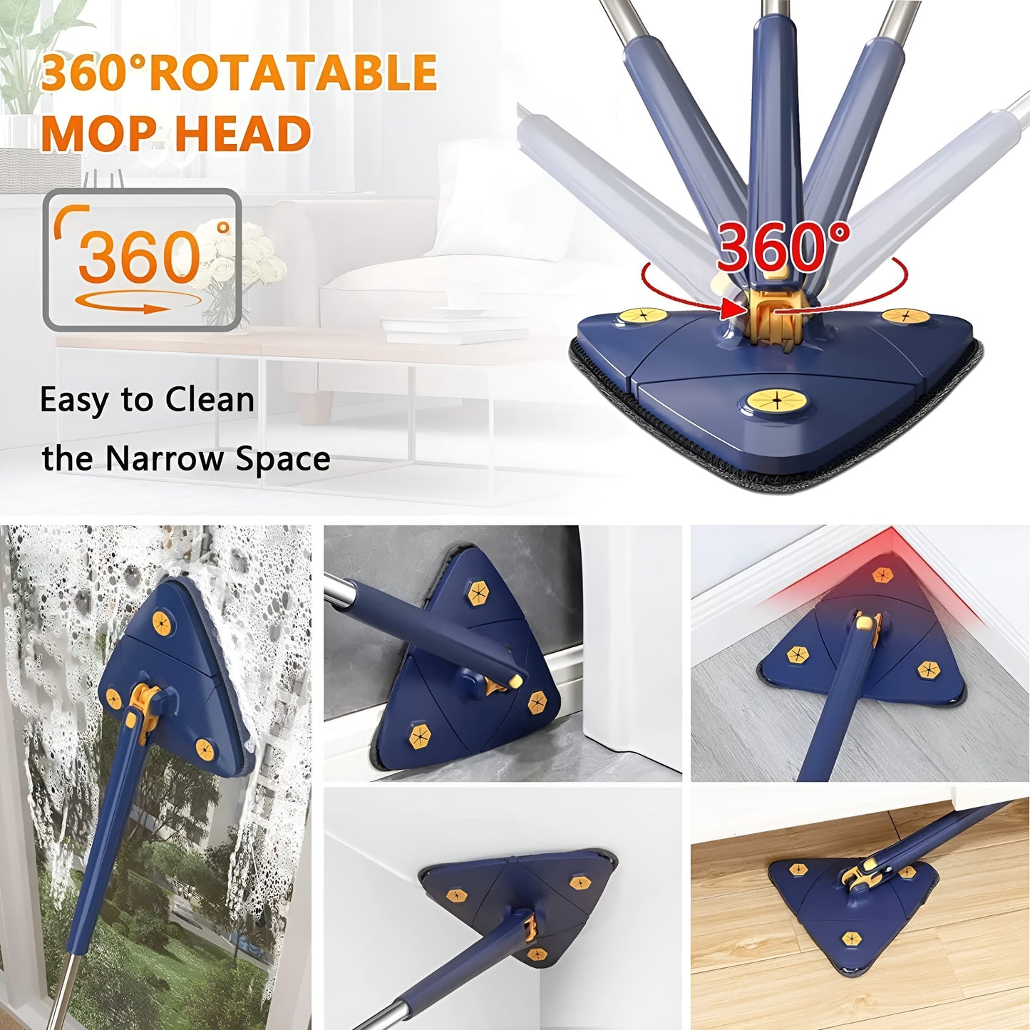 360 Triangle Folding Mop